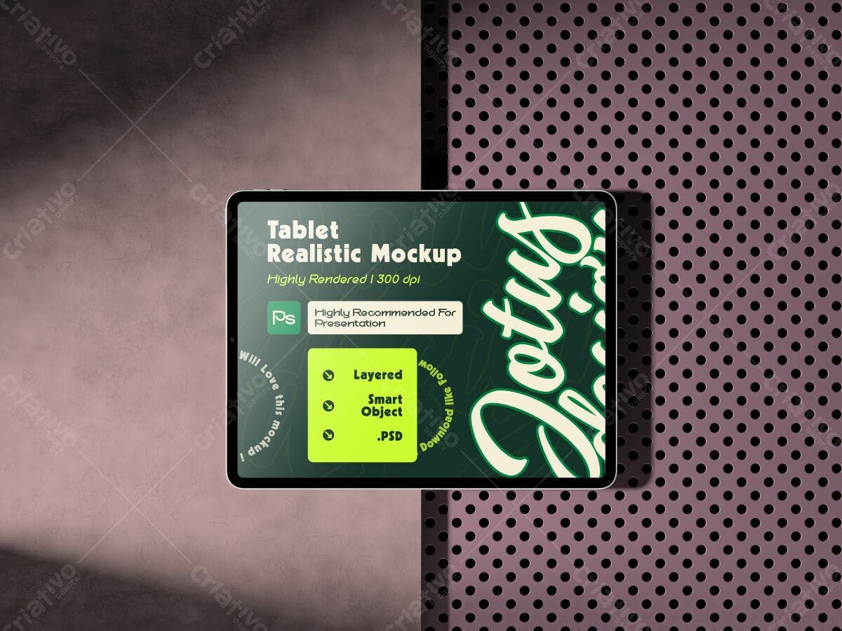 Mockup de Tablet Realista PSD Editável