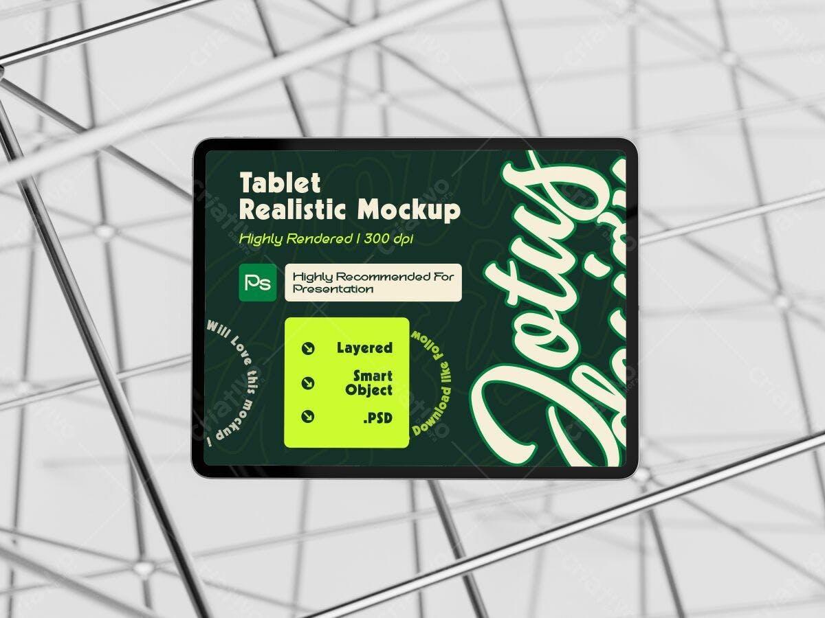 Mockup de Tablet Realista PSD Editável