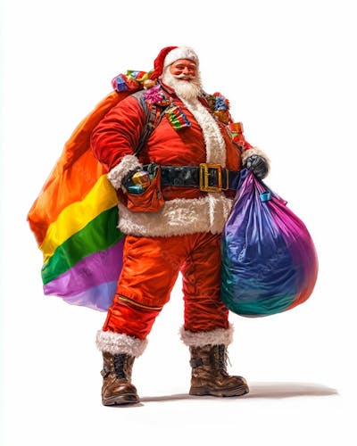 Imagem 3D Do Papai Noel Com Roupa Colorida