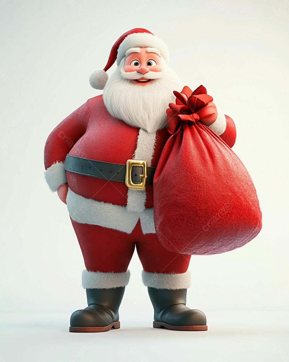 Imagem 3D Do Papai Noel Com Roupa Tradicional Vermelha
