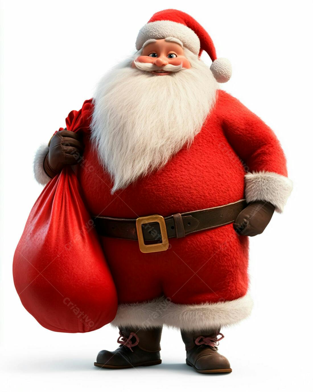 Papai Noel alegre com saco de presentes Natal