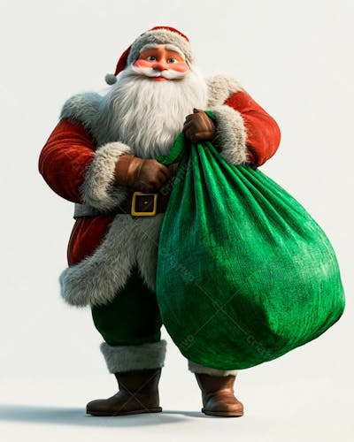 Imagem 3D Do Papai Noel Com Roupa Na Cor Verde
