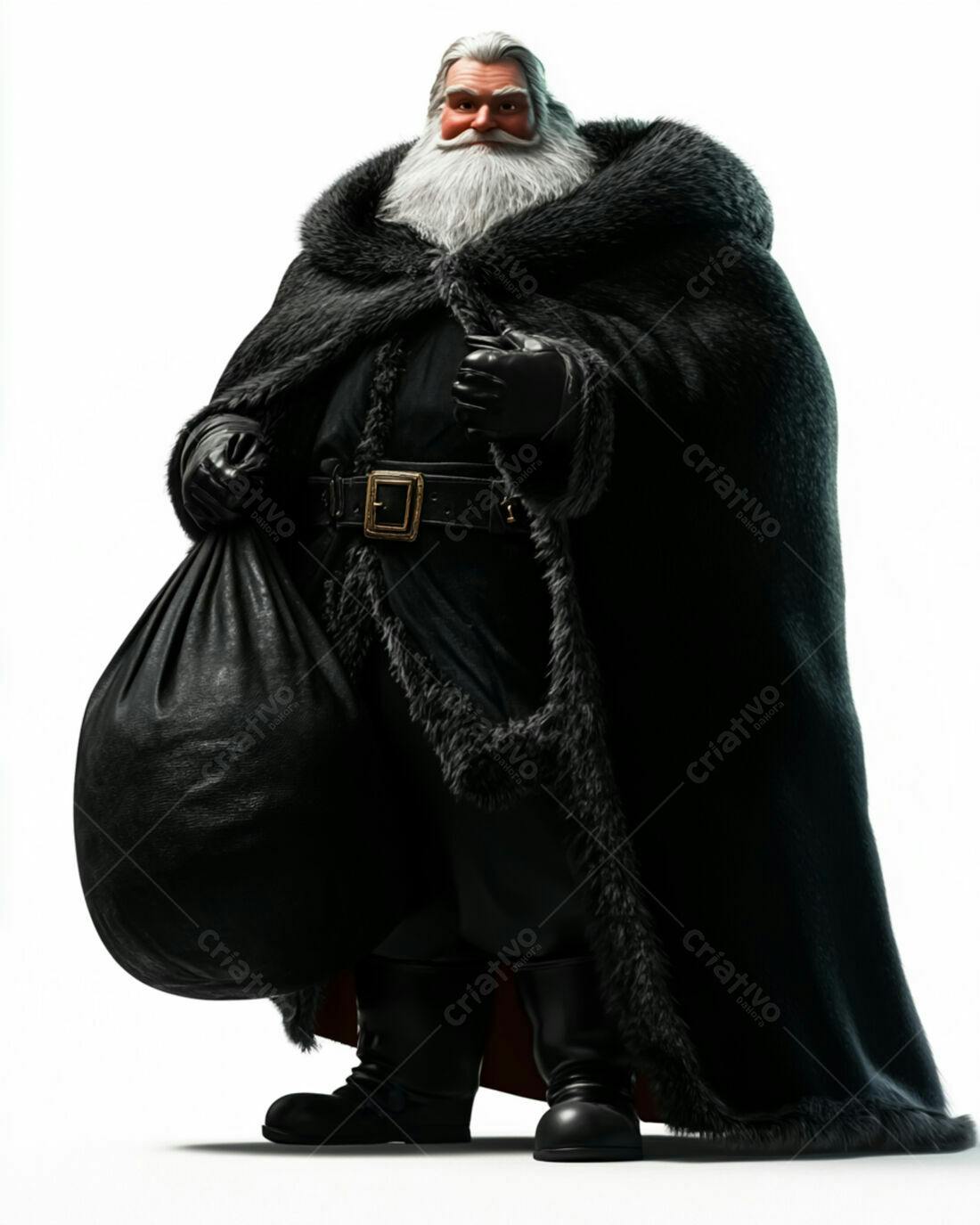 Papai Noel estilo dark com saco de presentes