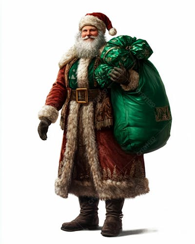 Imagem 3D Do Papai Noel Com Roupa Na Cor Verde