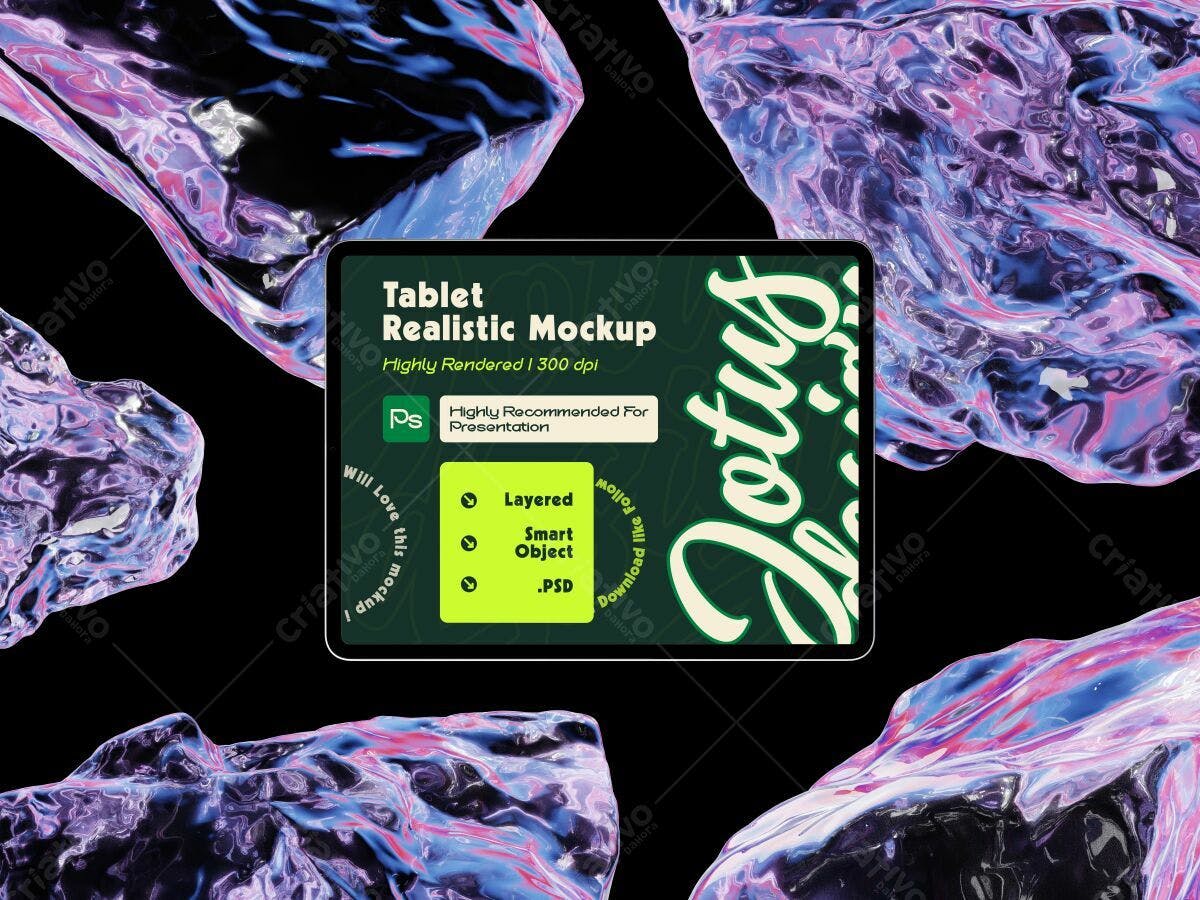 Mockup de Tablet em PSD Editável para Apresentações
