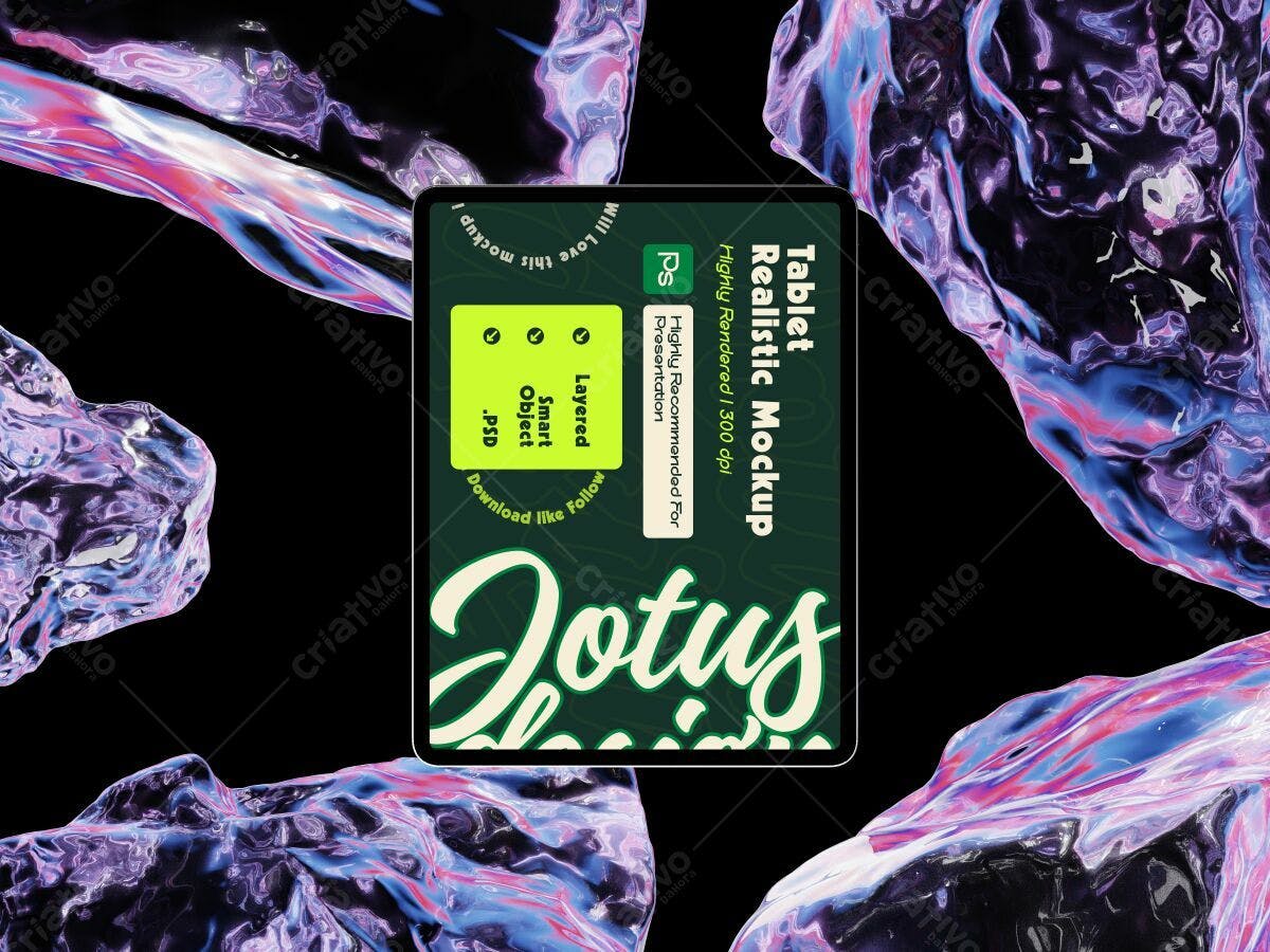 Mockup de Tablet com Design Moderno PSD Editável