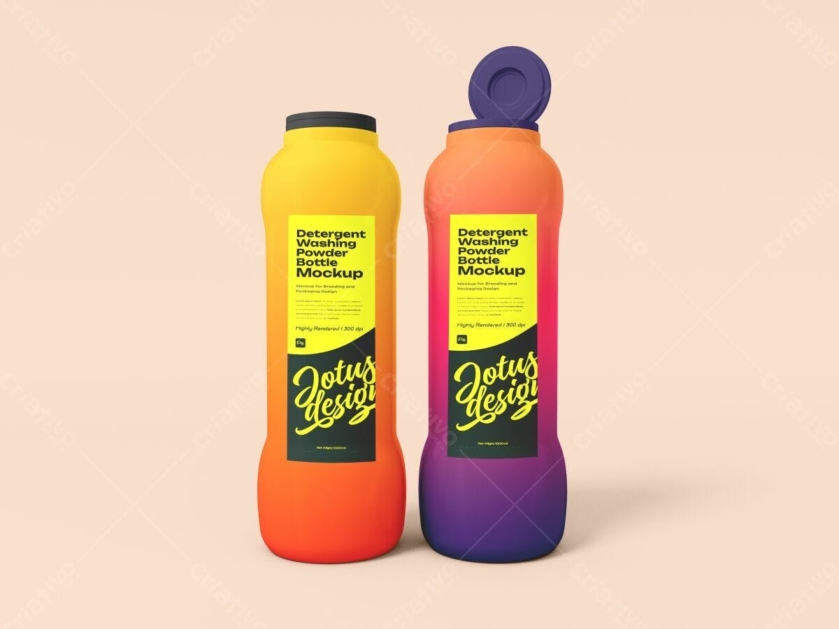 Mockup de Garrafa de Detergente PSD Editável