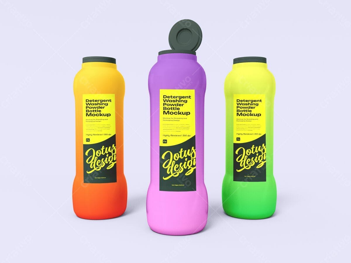 Mockup de Garrafa para Detergente PSD Editável