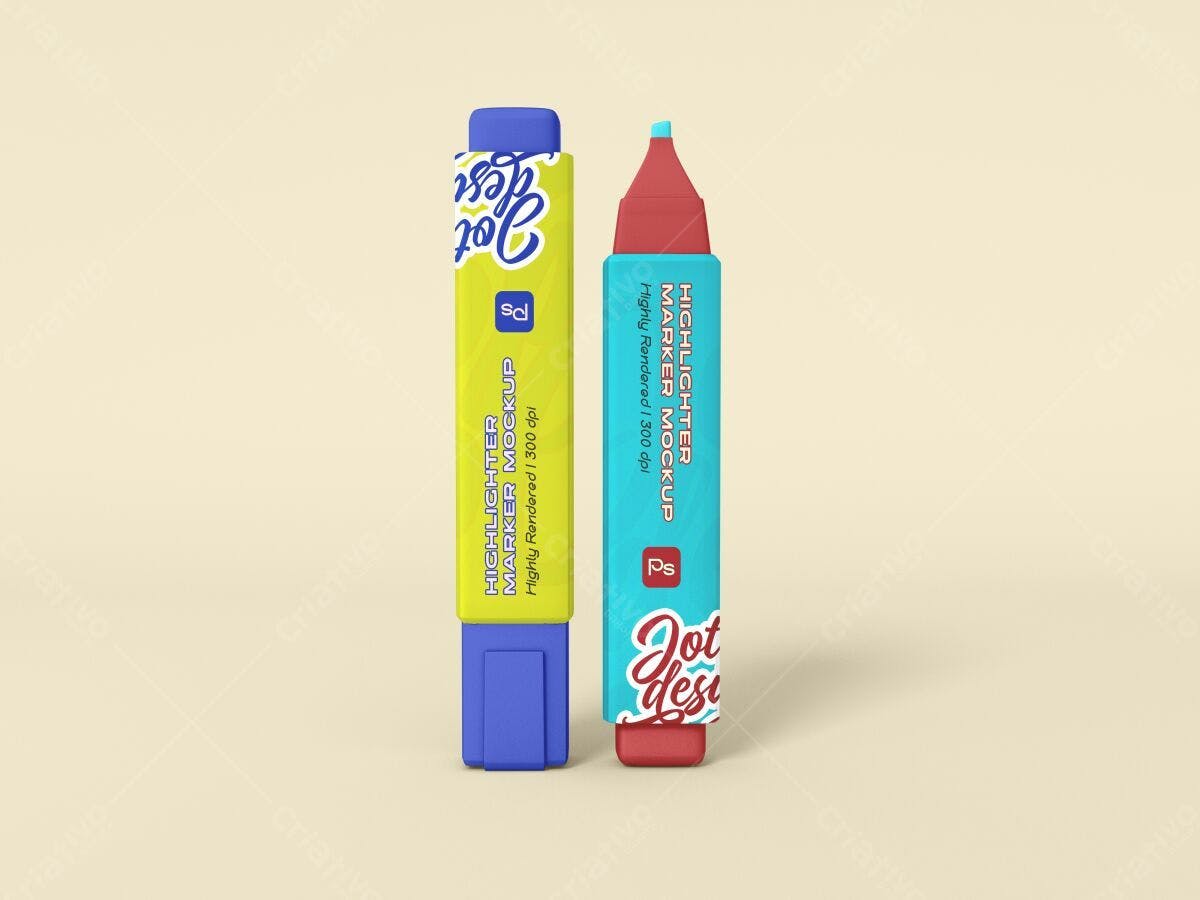 Mockup de Marcadores de Texto PSD Editável