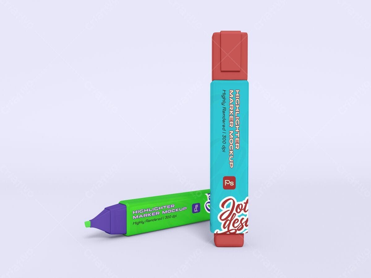 Mockup de Marcador Fluorescente PSD Editável