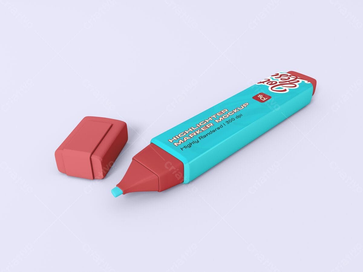 Mockup de Marcador/Canetinha Destacador PSD Editável