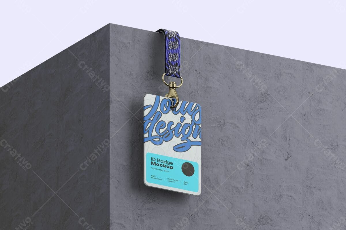 Crachá de Identificação PSD Editável para Eventos