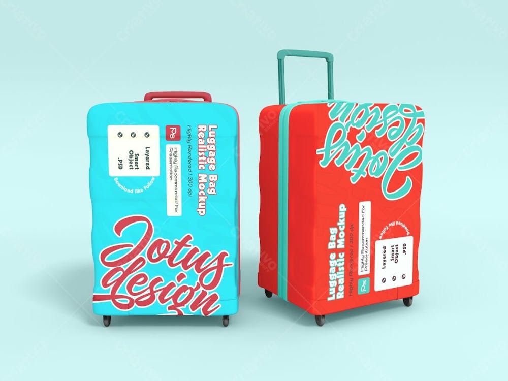 Luggage Suitcase Bag Psd Editable Mockup