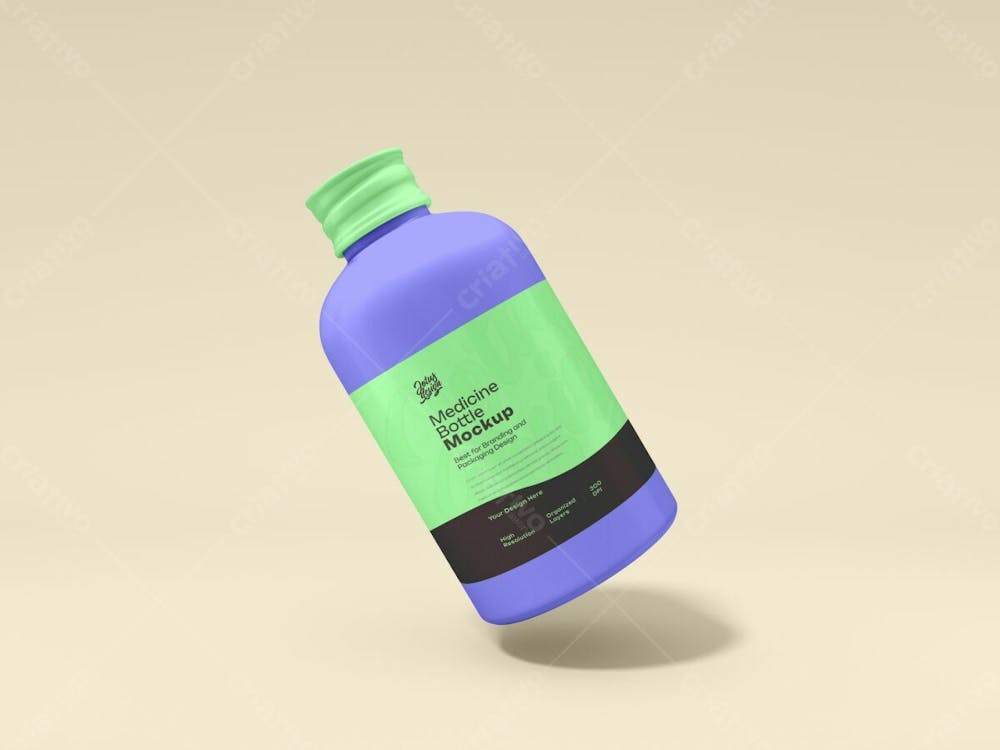 Medicine Bottle Editable Psd Mockup