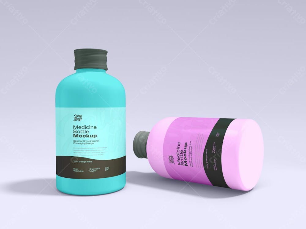 Medicine Bottle Editable Psd Mockup