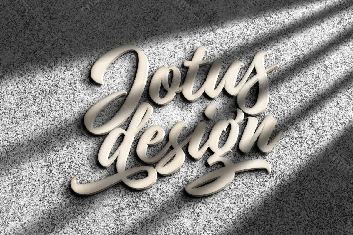 Mockup Logotipo 3D em Textura de Concreto PSD Editável