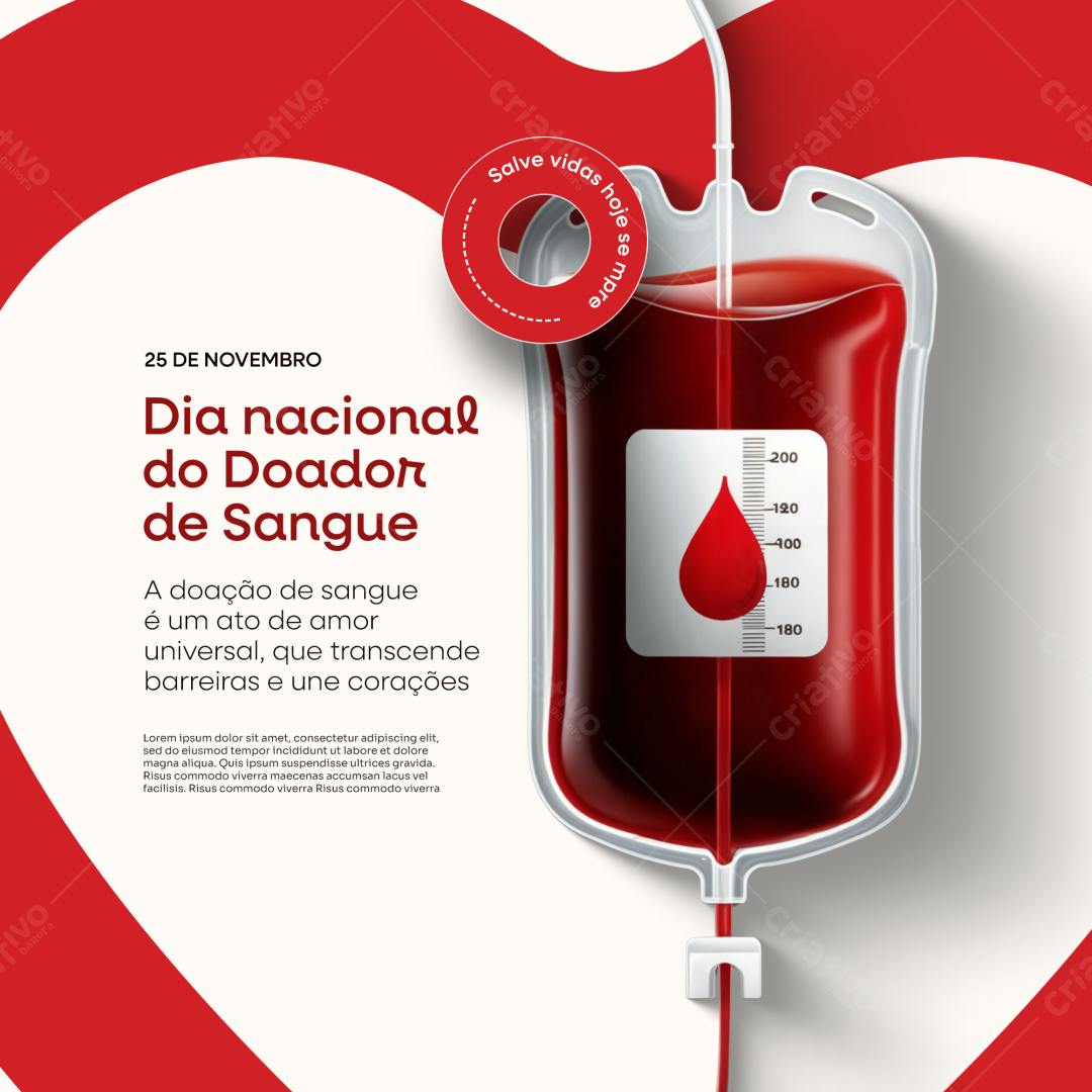 Flyer Dia Nacional do Doador de Sangue PSD Editável