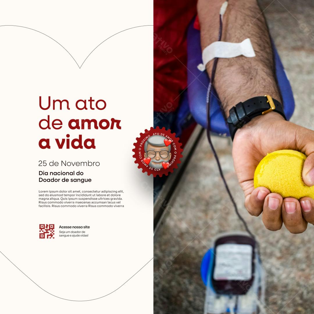Flyer Dia Nacional do Doador de Sangue PSD Editável