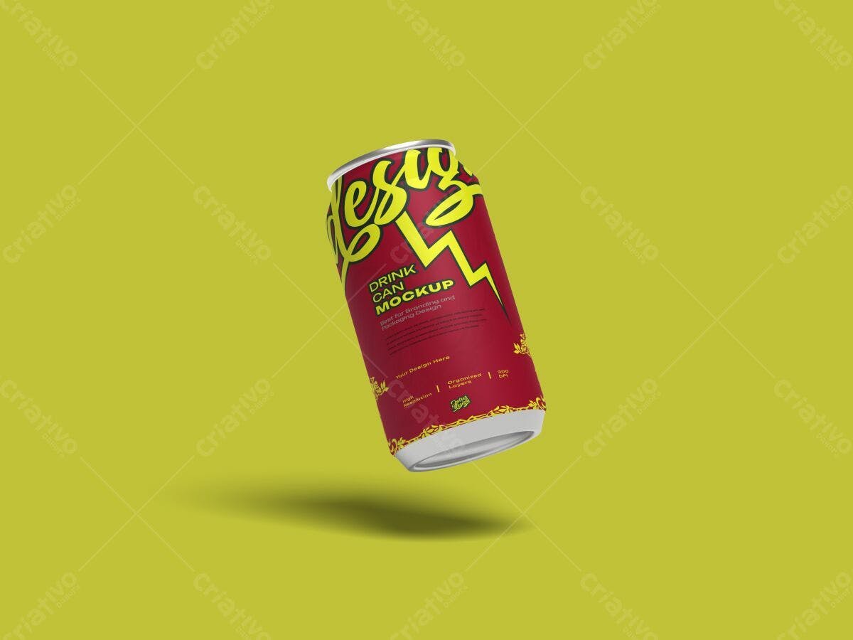 Modelo de Lata de Bebida PSD Editável