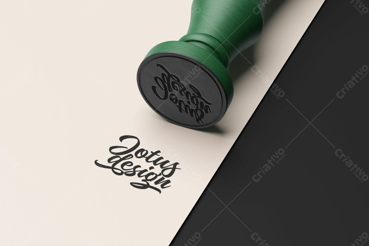 Mockup Carimbo com Logo PSD Editável