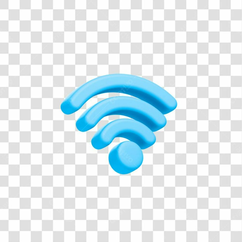 Wifi 3D Laranja Azl Claro Fundo Transparente