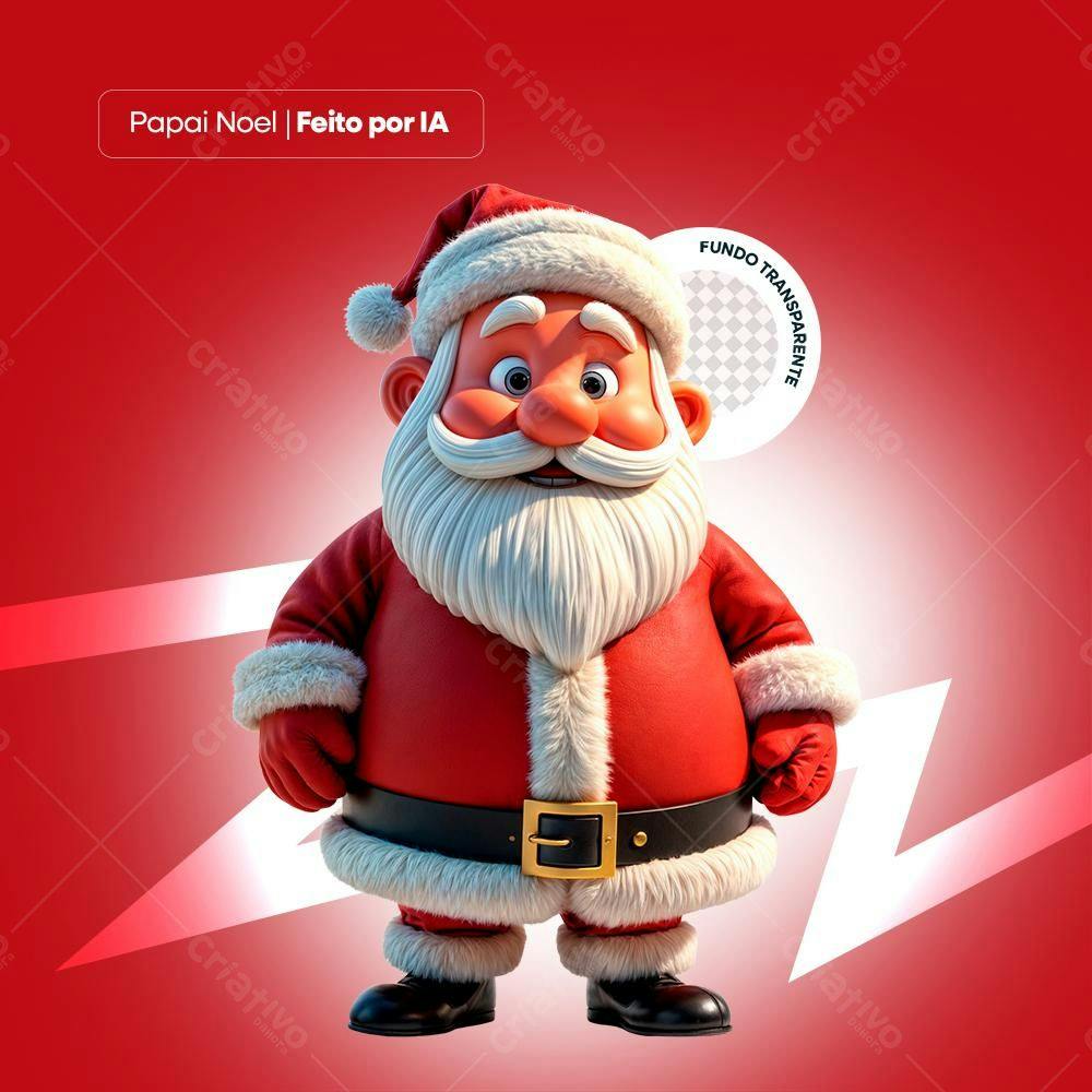 Papai Noel 3D Natal Vermelho