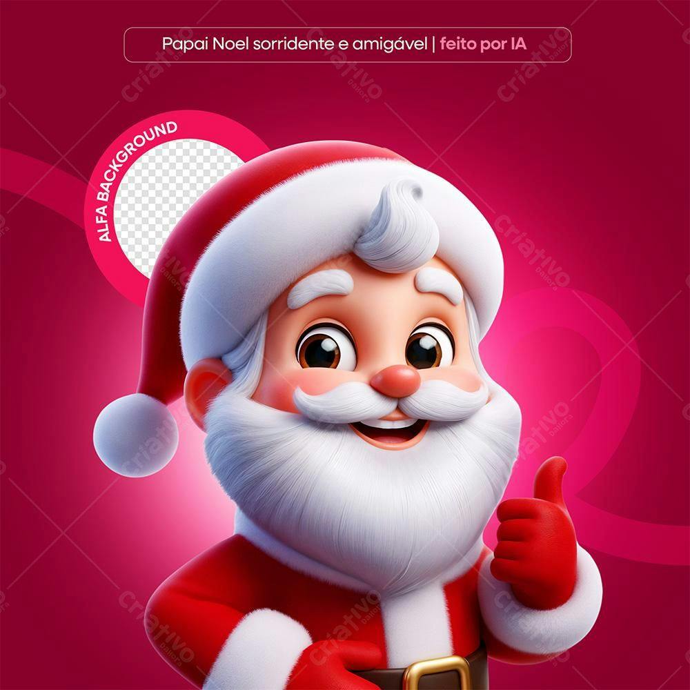 Papai Noel alegre dando joinha Natal