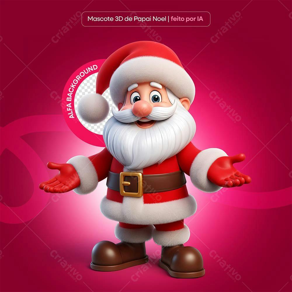 Mascote Papai Noel Natal PSD Editável