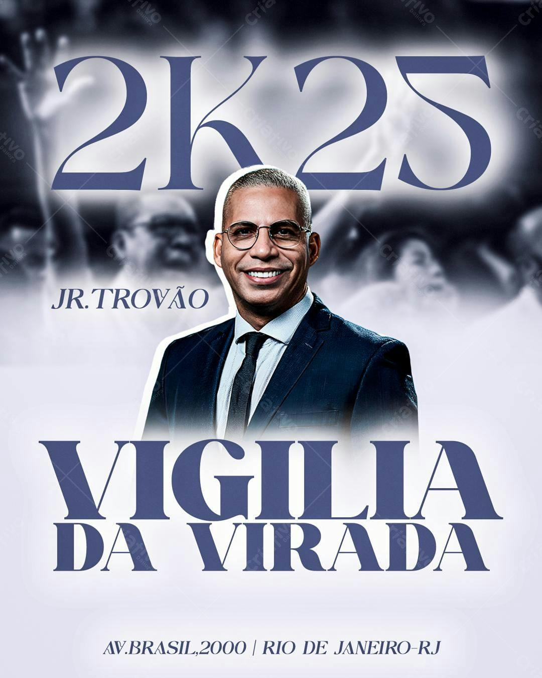 Flyer para Vigília da Virada JR Trovão PSD Editável