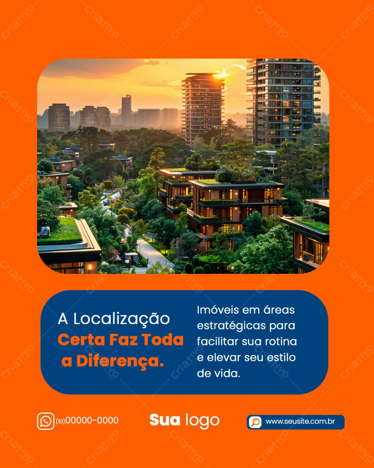 Post Instagram Imobiliária PSD Editável
