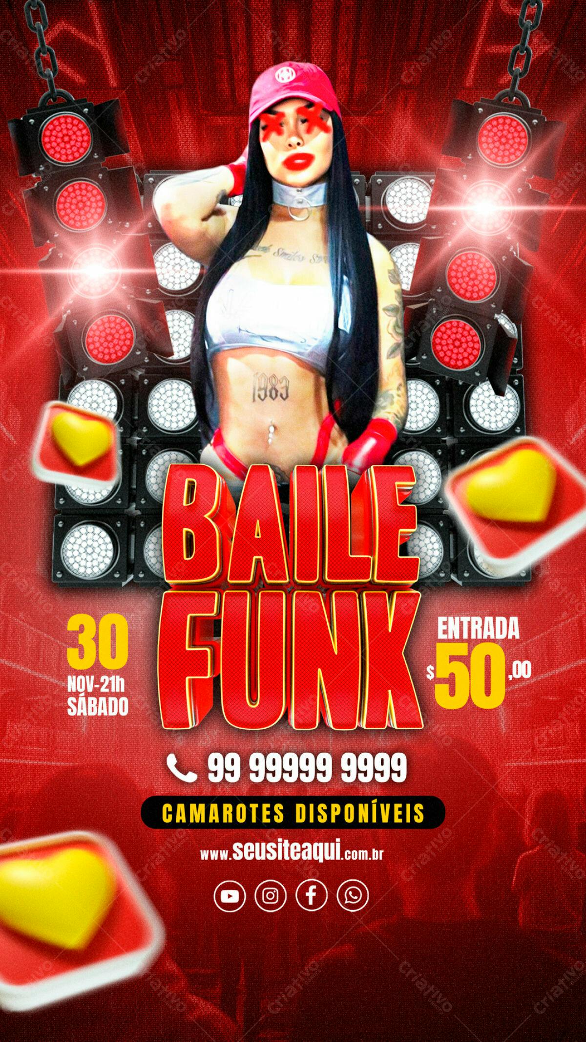 Flyer Baile Funk PSD Editável
