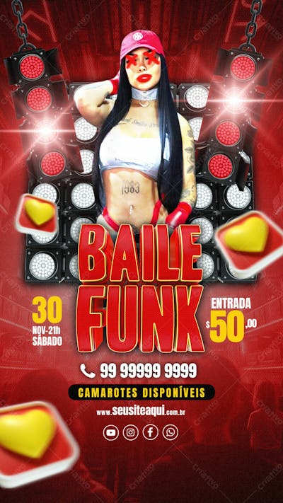 Flyer Evento Baile Funk