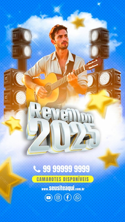 Flyer Réveillon 2025 PSD Editável
