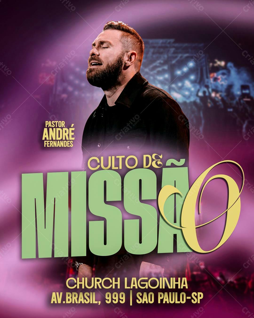 Flyer para Culto de Missão PSD Editável