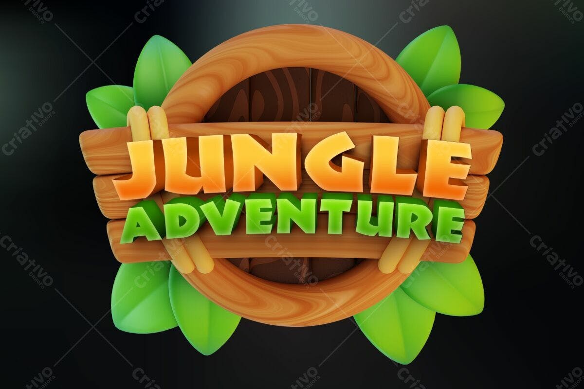 Logo Jungle Adventure PSD Editável