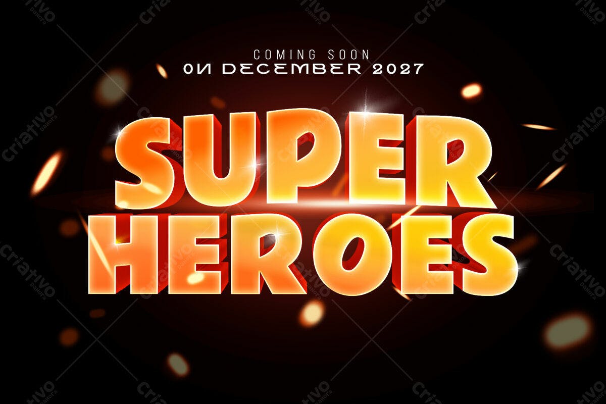 Flyer Super Heróis Dezembro 2027 PSD Editável
