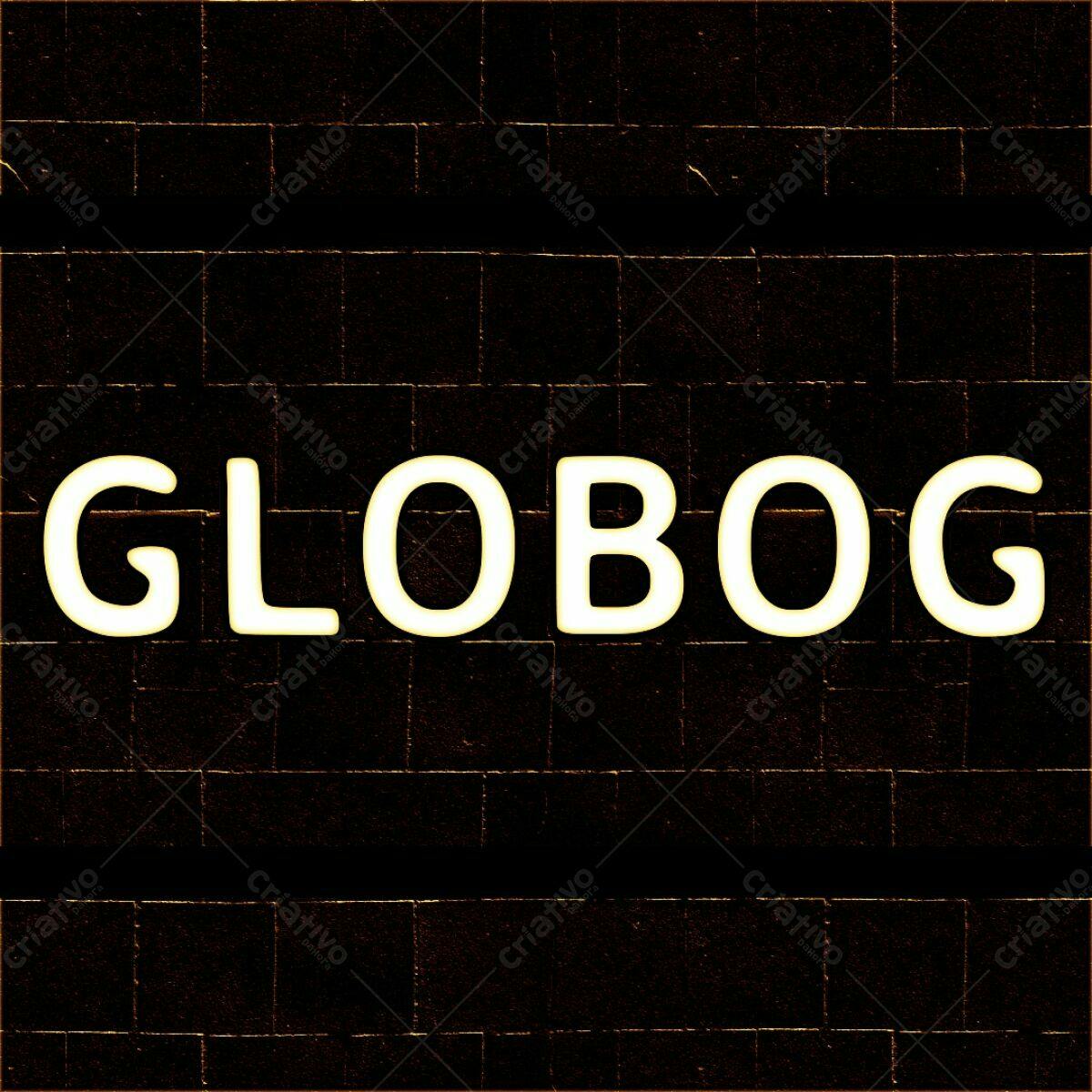 Banner Parede de Tijolo Escuro com Texto GLOBOG PSD Editável