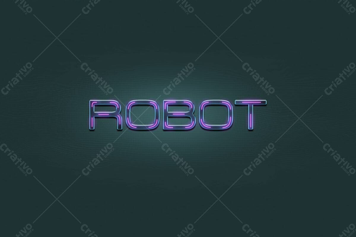 Texto Neon para Design Cyberpunk PSD Editável