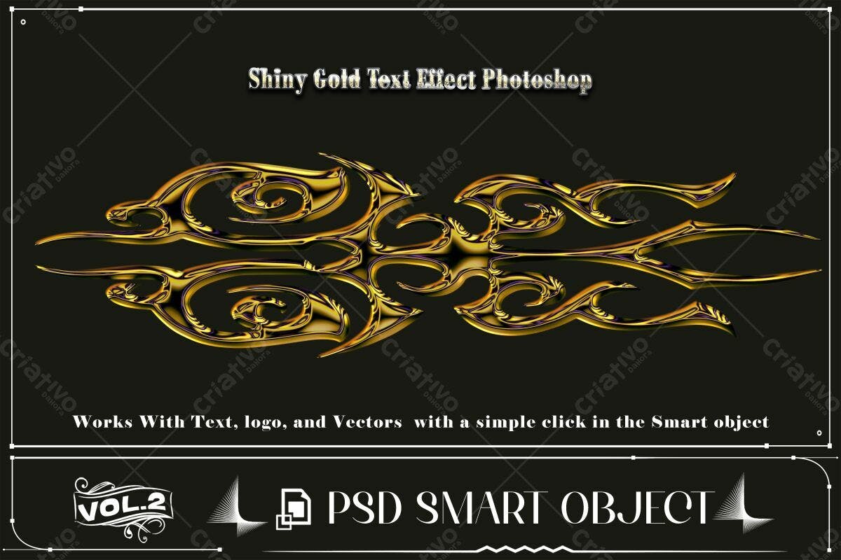 Efeito de Texto Dourado PSD Editável