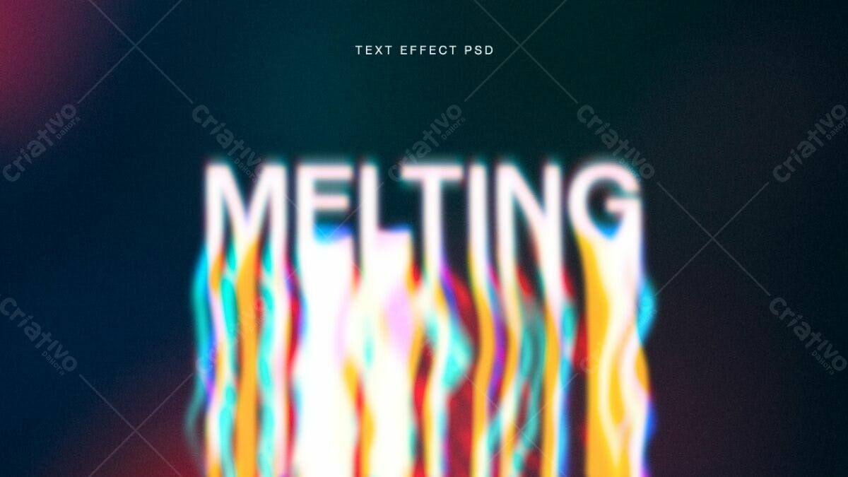 Efeito de Texto Glitch PSD Editável
