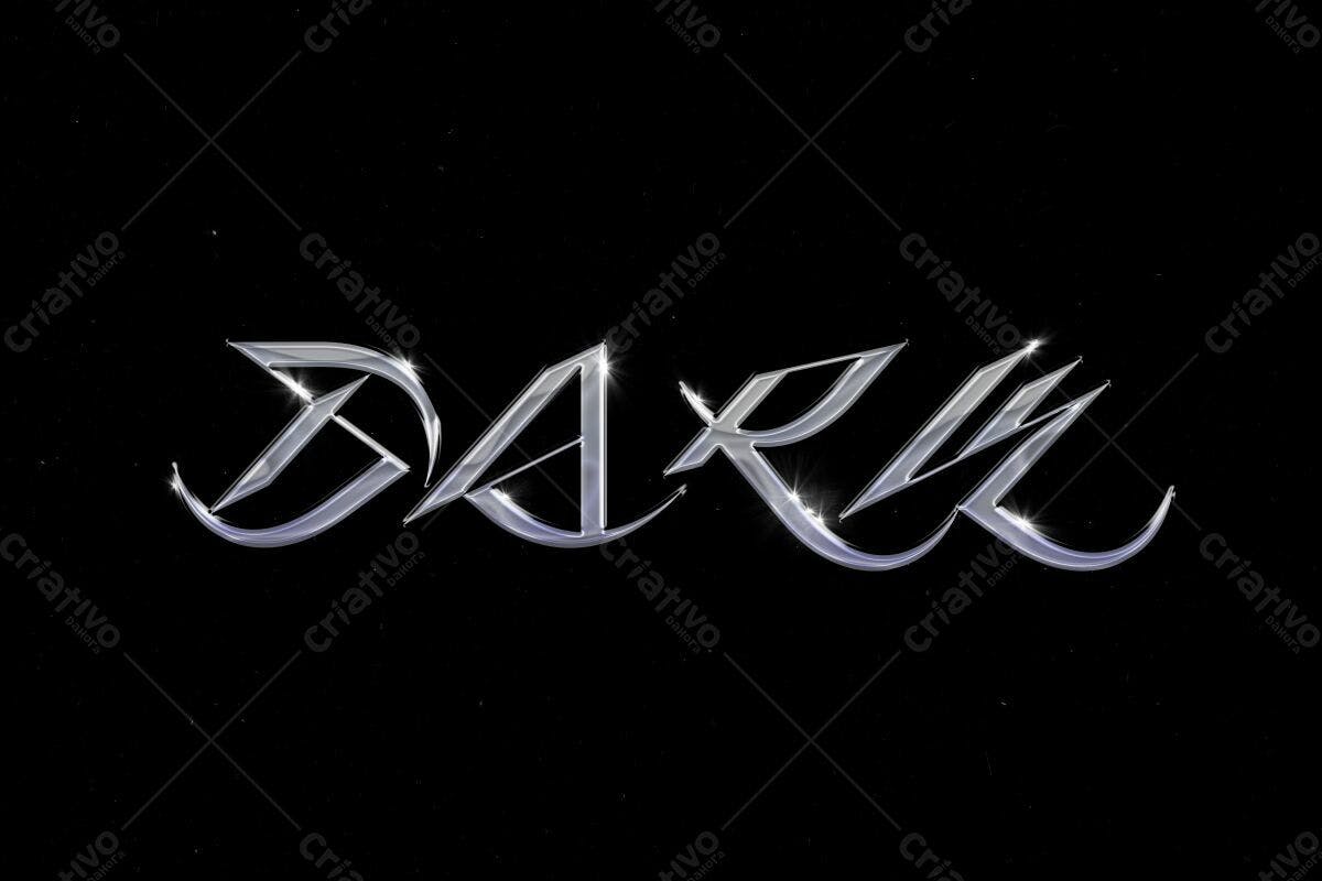 Nome Personalizado Estilo Dark PSD Editável