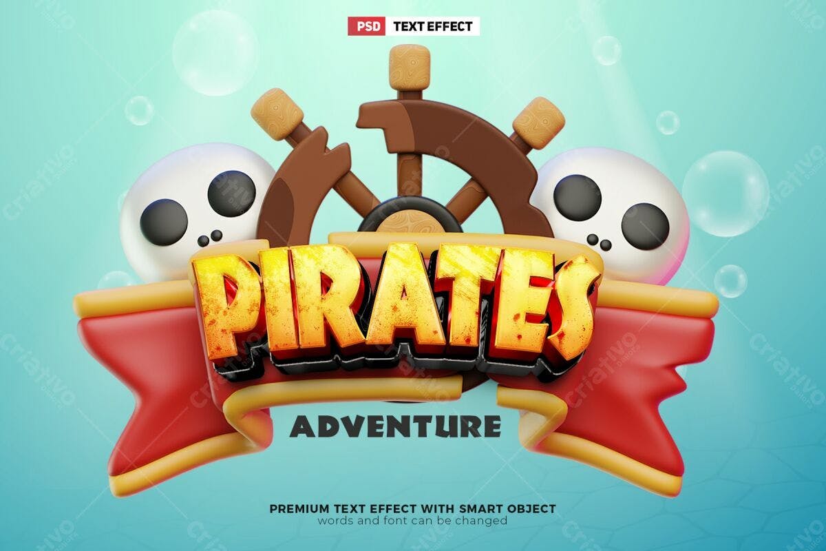 Efeito de Texto Piratas PSD Editável