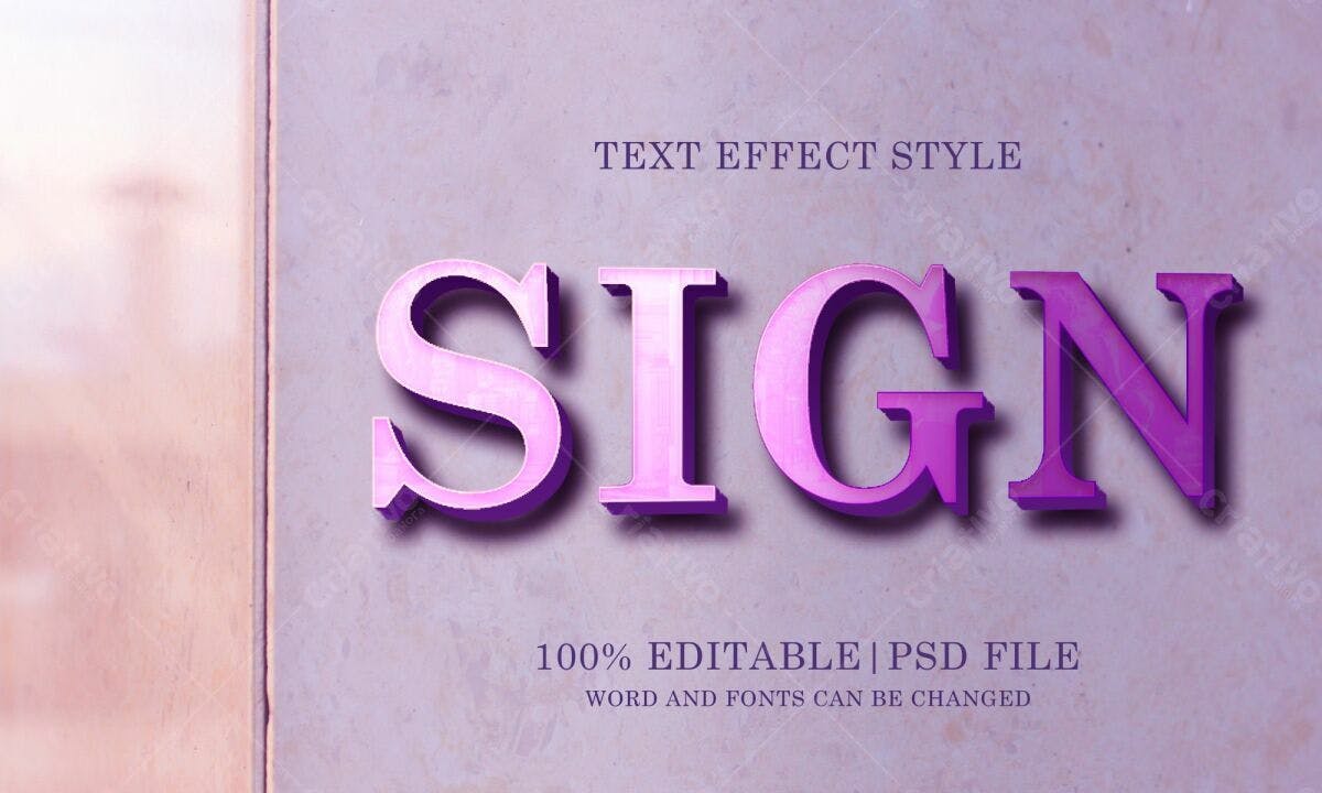 Modelo de Texto para Placas PSD Editável