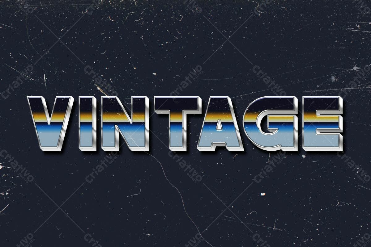 Efeito de Texto Vintage PSD Editável