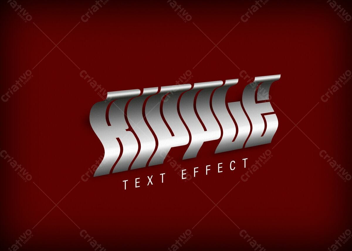 Efeito de Texto Metálico PSD Editável