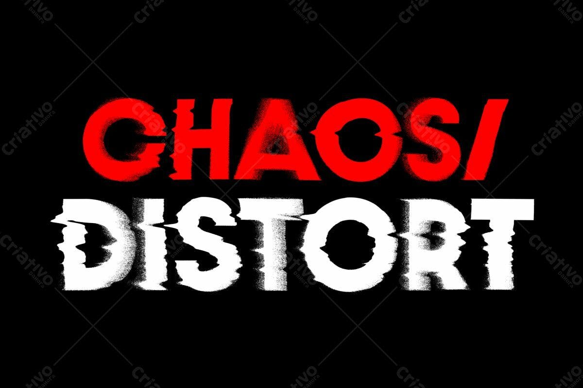 Arte para Camiseta Caos Distorcido PSD Editável
