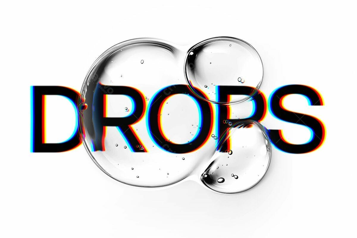 Arte com Gotas de Água PSD Editável