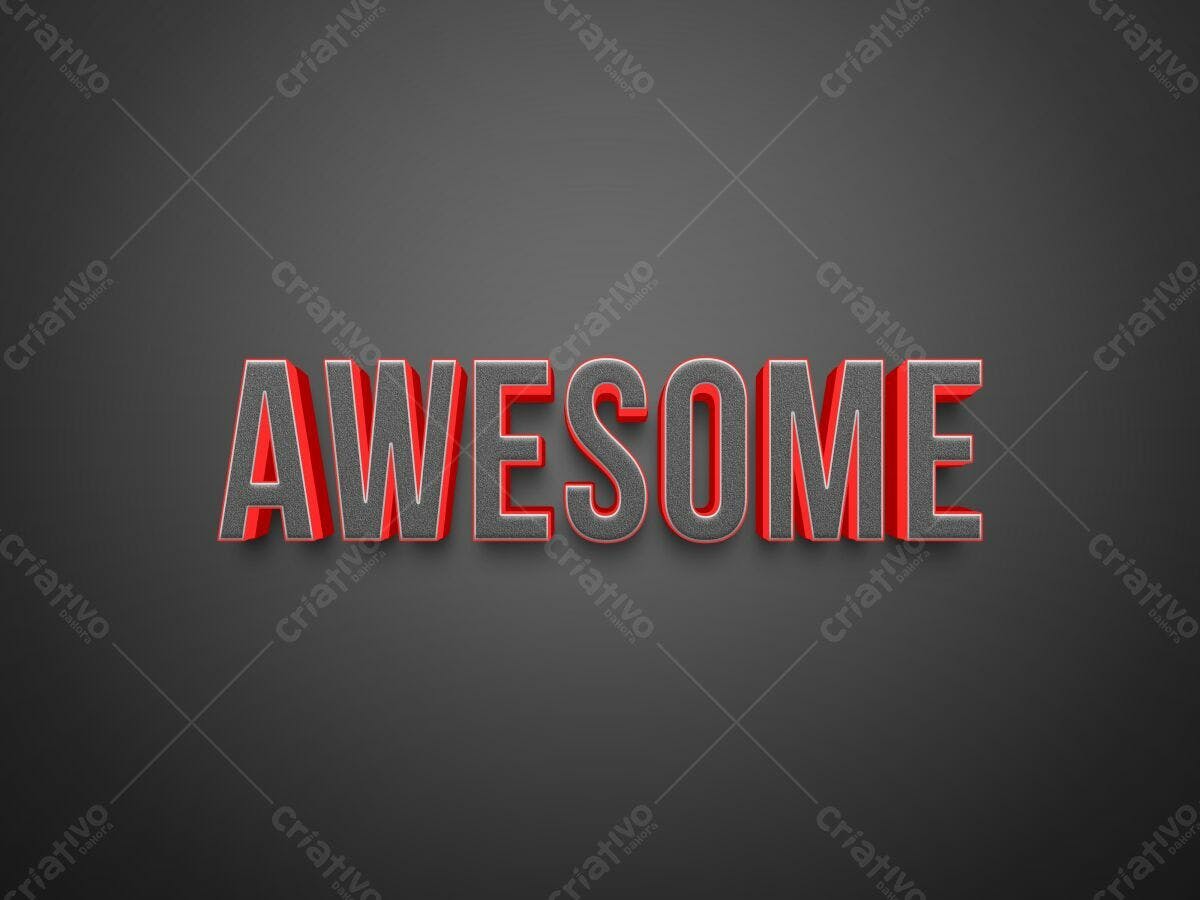 Texto 3D Awesome PSD Editável