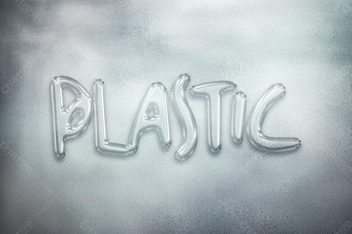 Arte com a palavra "PLASTIC" em PSD Editável