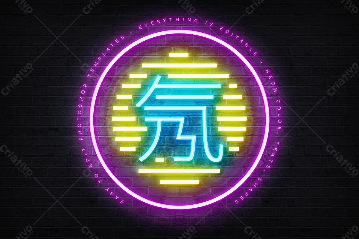 Logotipo Neon PSD Editável